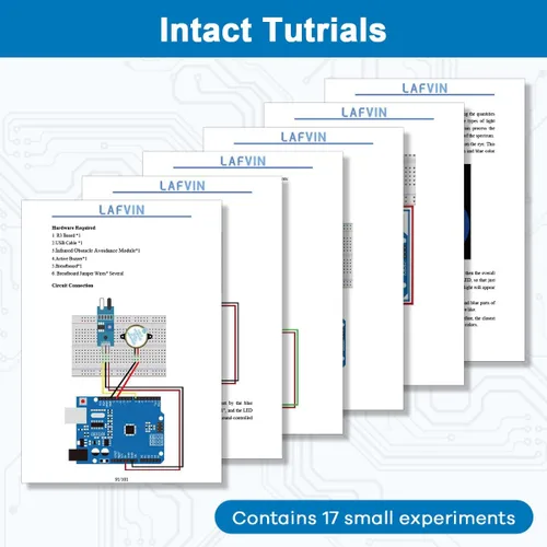 Vista 4 de LAFVIN Kit básico de inicio con R3 CH340, Breadboard + caja de venta al por menor compatible con Arduino IDE