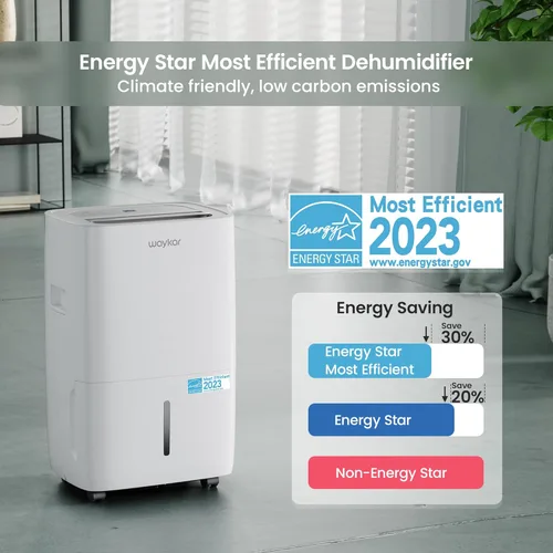 Vista 3 de Waykar 80 Pints Energy Star Dehumidifier for Spaces up to 5,000 Sq. Ft at Home, in Basements and Large Rooms with Drain Hose and 1.14 Gallons Water