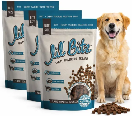 Vista 23 de Lil' Bitz Golosinas suaves y masticables para gatos, tamaño de mordida gratificante, hechas con ingredientes naturales, sabor a salmón e hígado