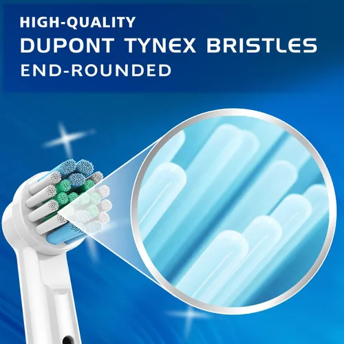 Vista 3 de Cabezales de cepillo de repuesto compatibles con cepillos de dientes eléctricos Oral B Braun, 4 piezas, cabeza redonda pequeña de repuesto