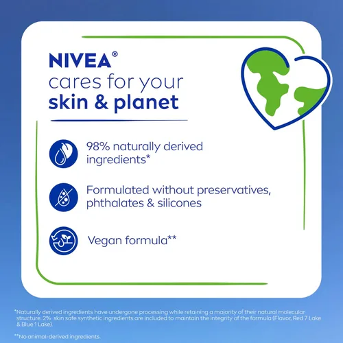 Vista 11 de NIVEA Blackberry Lip Care, bálsamo labial teñido con manteca de karité, aceites nutritivos y vitamina C y E, humedad 3 en 1, reparación