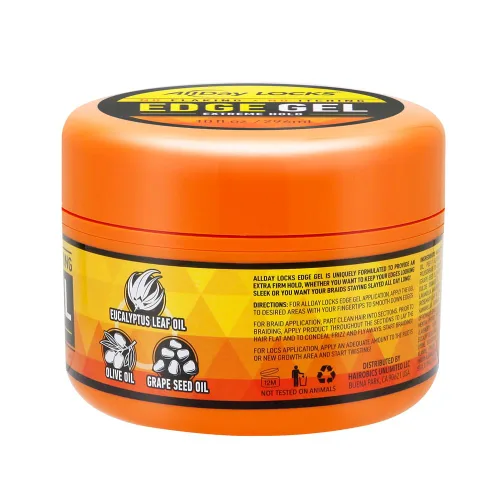 Vista 5 de Gel para puntas AllDay Locks (10 onzas) Control de bordes ultrafijo e hidratante Eucalipto, romero, aceite de oliva Sin encrespamiento