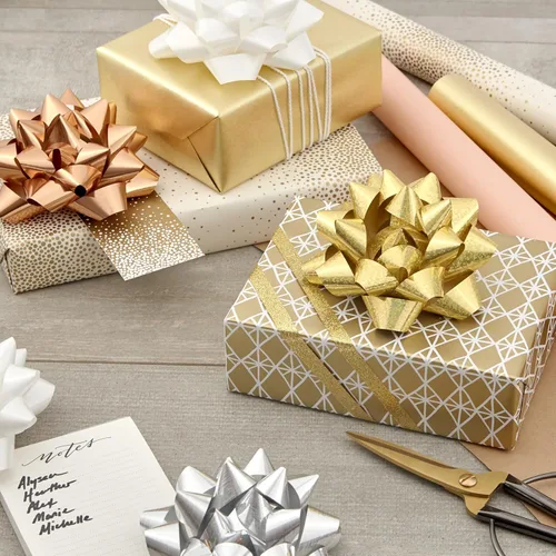 Vista 2 de Hallmark - Surtido de lazos para regalos, 12 unidades (oro, plata, bronce, blanco) para cumpleaños, Día de la Madre, bodas, despedidas de soltera