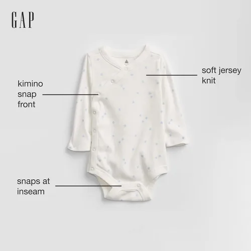 Vista 2 de GAP Body kimono unisex de manga larga para bebé