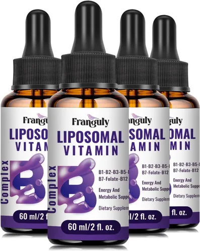 Vista 10 de Complejo de vitamina B liposomal líquido sublingual complejo B suplemento de vitaminas para mujeres y hombres mejora la absorción metilada B12, B1