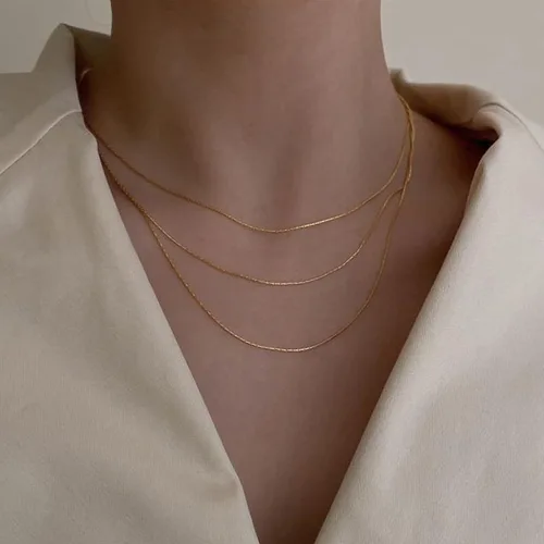 Vista 6 de Cadena de joyería para hacer joyas, cadenas de acero inoxidable chapadas en oro, suministros para hacer joyas a granel