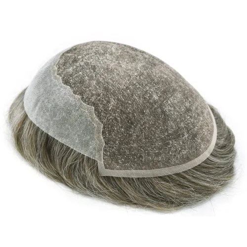 Vista 172 de Toupee - Sistemas de reemplazo de cabello para hombre, encaje frontal suizo, nudo blanqueado, pieza de cabello humano natural