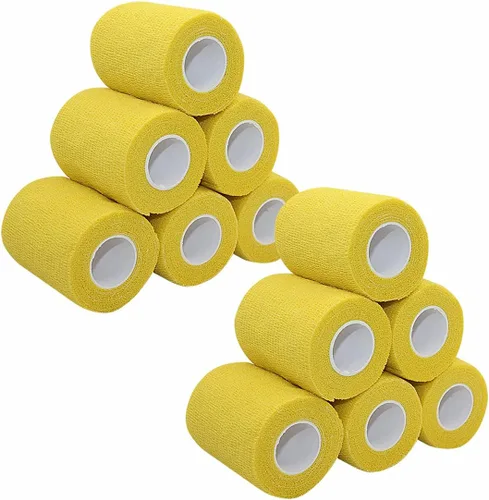 Vista 16 de MINGYUE - Paquete de 6 vendajes autoadhesivos de 3 pulgadas x 5 yardas, cinta atlética, cinta deportiva, cinta de muñeca y tobillo, vendaje cohesivo