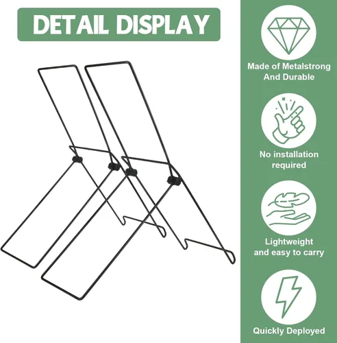 Vista 4 de Paquete de 2 soportes para panel solar, soporte de montaje plegable para panel solar, ajuste de ángulo rápido, portátil adecuado para paneles