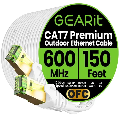 Vista 19 de GEARit Cable Ethernet Cat7 para exteriores (25 pies) SFTP Par trenzado de lámina blindada, cobre puro, LLDPE, impermeable, enterramiento directo