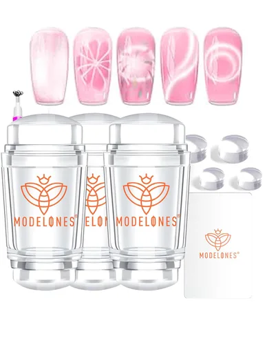 modelones - Esmalte de uñas en gel con efecto de ojo de gato, 0.5 onzas líquidas, con purpurina, con imán serie Galaxy, invernal, semipermanente,