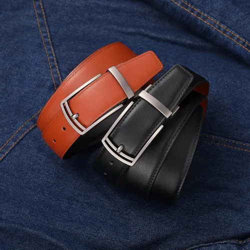Vista 4 de SENDEFN Mens Leather Belt Rotated Buckle Reversible Casual Jeans Dress Belts 1.25" Wide With Gift Box