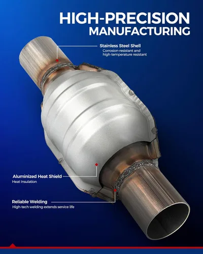 Vista 4 de KAX Convertidor catalítico de repuesto automotriz apto para entrada y salida universal de 2.25 pulgadas, reemplazo 53005 (compatible con EPA)