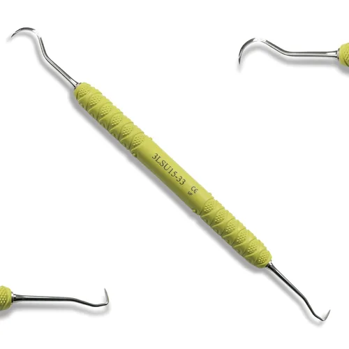 Vista 3 de Osung Dental, raspador dental de hoz, raspador dental universal con mango de plástico, removedor de placa para dientes, removedor de placa dura