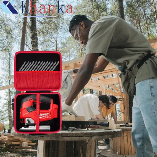Vista 4 de khanka Estuche de almacenamiento rígido de repuesto para sierra caladora Milwaukee M18 Fuel D-Handle 2737-20, solo funda