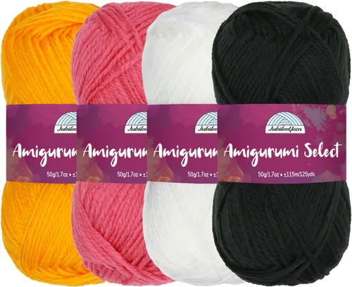 JubileeYarn Amigurumi Select - Hilo de acrílico para bebé - Surtido de inspiración 83-4 madejas