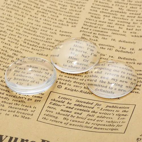 Vista 4 de Azulejos de cúpula de cabujones de cristal, 5 unidades de 1.378 in, grosor de 0.295 in, juego de cabujones de cúpula redonda transparente con parte