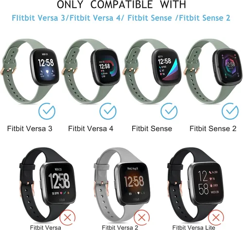 Vista 2 de Tobfit Correas deportivas delgadas compatibles con Fitbit Versa 4, Fitbit Versa 3, Sense/Fitbit Sense 2, correas de reloj para mujeres y hombres