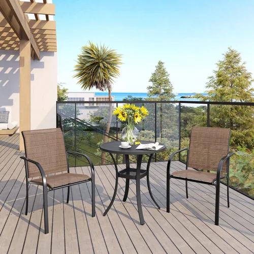 Vista 98 de VICLLAX Juego de comedor de patio de 7 piezas para 6, juego de muebles de exterior incluye mesa rectangular de 59 pulgadas para exteriores y 6