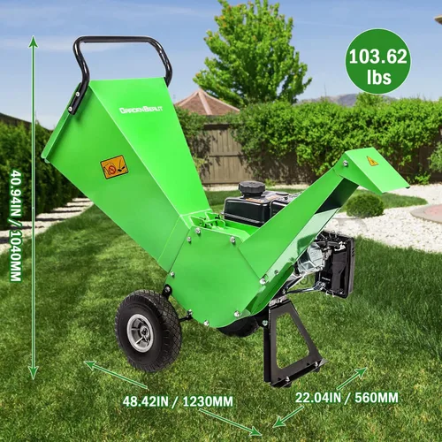 Vista 6 de R30 - Trituradora de madera 7HP a gas, diámetro máximo de corte de 3 pulgadas, construcción totalmente de acero, trituradora y astilladora