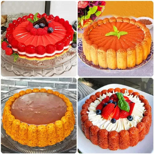 Vista 4 de Enfudid Molde de silicona para tartas Charlotte, moldes redondos de 7.7 pulgadas, moldes redondos reutilizables para tartas de queso y tartas