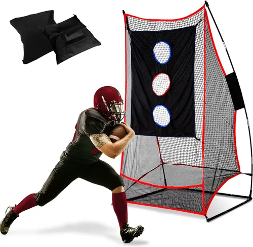 3x6FT Football Net with Throwing Target Strike Zone for Kicking Punting and QB Accuracy Training Portable Football Practice Equipment with Steel