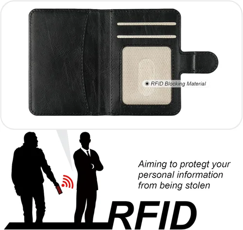 Vista 5 de Bocasal Funda tipo cartera para iPhone 12 Pro Max compatible con MagSafe magnético RFID bloqueo desmontable de piel sintética de alta calidad