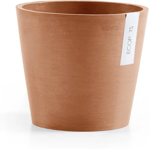 Vista 14 de Ecopots Amsterdam Mini Maceta Redonda Moderna Duradera de Material Compuesto a Base de Reciclaje para Flores, Gris Oscuro, 3
