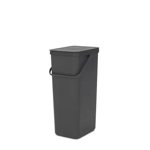 Vista 7 de Brabantia Sort & Go Cubo de Reciclaje 3.2 Galones (Verde Jade) Cubo de Basura de Plástico Eficiente en Espacio con Asa, Tapa Removible y Que