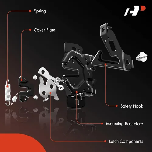 Vista 2 de A-Premium Bloqueo de pestillo de capó compatible con Volkswagen Beetle 1998-2010, conjunto de pestillo del capó del motor de bloqueo de capó