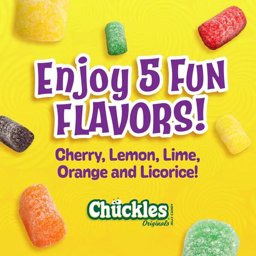 Vista 6 de Wonka Chuckles Original, caramelos de gelatina con cobertura de azúcar, caramelos con sabor a fruta, barras de 2 onzas (paquete de 24)
