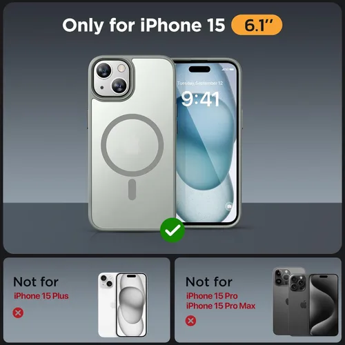 Vista 74 de Miracase - Funda magnética para iPhone 13 de 6.1 pulgadas (compatible con MagSafe) (con 2 protectores de pantalla), protección de grado militar