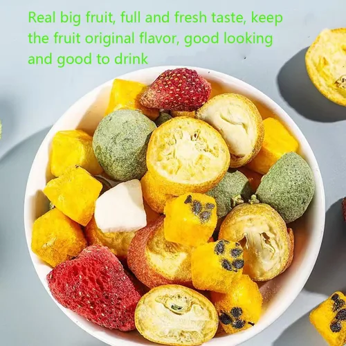 Vista 2 de Té de frutas Una variedad de té mixto de frutas liofilizadas, té de frutas 3.52oz.