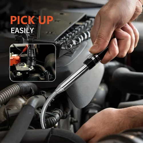 Vista 7 de Regalos para hombre, 5 piezas, herramienta magnética de recogida, regalos de cumpleaños de Navidad para él, linterna flexible telescópica