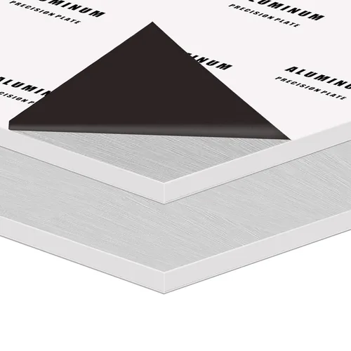 Vista 14 de Paquete de 2 chapas de aluminio 6061 de 12 x 12 x 1/8 pulgadas, placas de aluminio resistentes con película protectora, panel plano plano de 0.118