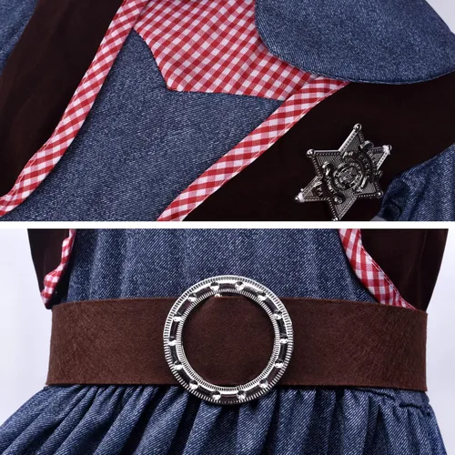 Vista 7 de ZZIHAN Disfraz de vaquero para niños, juego de rol, 5 piezas, para niños de 3 a 10 años