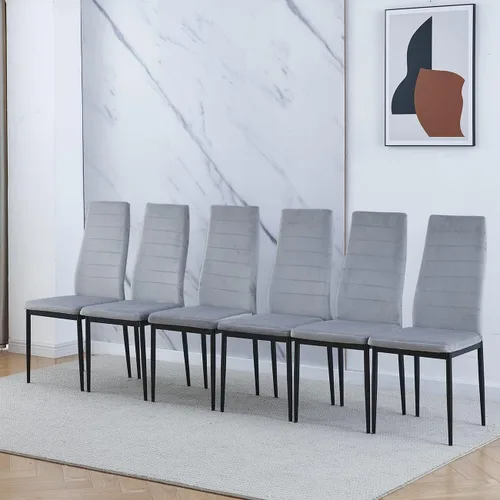 Vista 39 de Moderna mesa de comedor negra de 5 piezas con sillas para 4 personas, mesa de comedor de vidrio templado y sillas de cocina, juego de 4 piezas