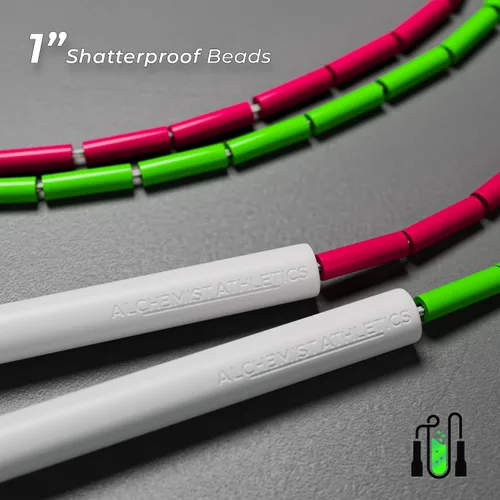 Vista 3 de Beaded Jump Rope, 10ft Adjustable Skipping Rope with 1-Inch Durable Beads, Shatterproof Handles, Tangle-Free Design, Freestyle & Fitness Training