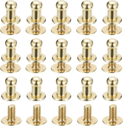 Vista 8 de uxcell Remaches de cabeza de bola de 0.157 pulgadas (0.157 in), tornillo trasero, paquete de 15 remaches de pezón de botón de cabeza redonda