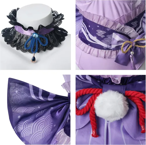 Vista 5 de FCCAM - Disfraz de conejo rojo para adultos, Yumeko Jabami, traje de conejito con orejas de conejo