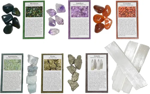 Juego de piedras de cumpleaños de marzo, juego astrológico de Piscis y Aries, incluye piedras de nacimiento, piedras de Piscis y Aries, y tarjetas
