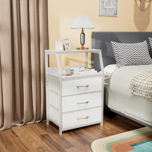 Vista 39 de Furnulem Cómoda negra con 5 cajones, cómoda de tela de torre de almacenamiento vertical para dormitorio, pasillo, entrada, guardería, organizador