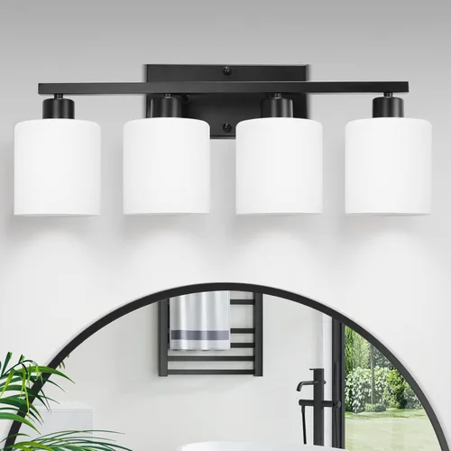 Vista 8 de CANMEIJIA Morden - Lámparas de tocador de baño de 2 luces, níquel cepillado, apliques de pared para dormitorio, sala de estar, luces de tocador