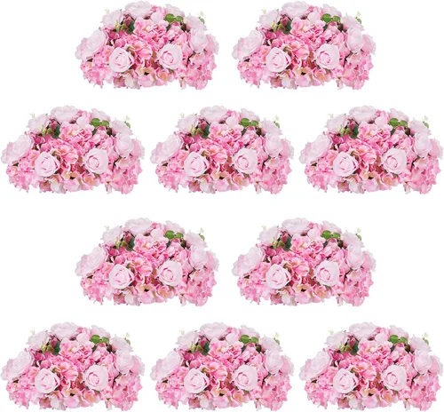 NUPTIO Esferas de Flores para Centros de Mesa de Boda - 10 Piezas de 15.7 Pulgadas de Diámetro, Arreglo de Bolas de Flores Artificiales, Centros de