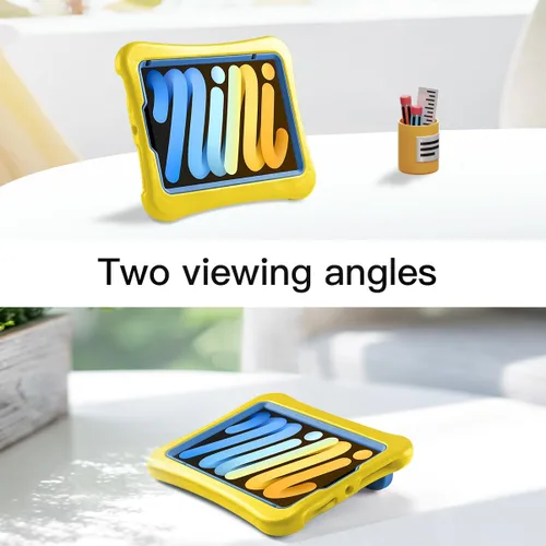 Vista 22 de Funda para Niños para iPad mini 7 (A17 Pro) 2024/iPad Mini6 2021, Peso Ligero Resistente/A Prueba de Golpes/A Prueba de Caídas con Asa/Soporte