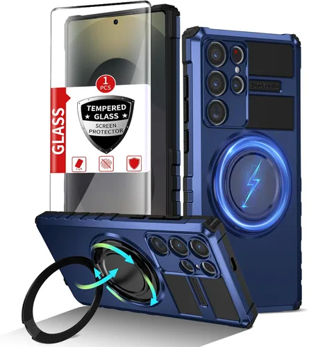 Vista 75 de Funda magnética para Samsung Galaxy Note 20 Ultra compatible con carga inalámbrica MagSafe, con 1 protector de pantalla, anillo de soporte integrado