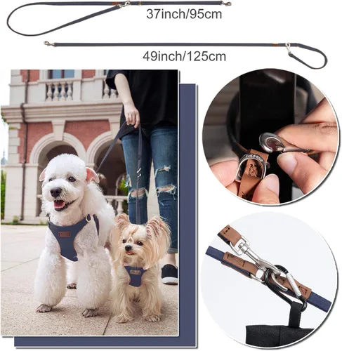 Vista 58 de Arnés sin tirones para perro, con correa multifunción, pechera suave y ajustable para mascota, no ahorca, chaleco a prueba de escape para perros