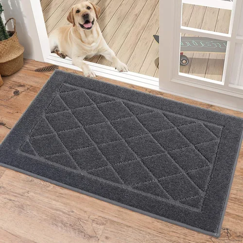 Vista 16 de BEQHAUSE Tapete Atrapa Suciedad para Puerta de 20" x 32", Tapete Antideslizante para Entrada Lavable, Tapete para Puerta para Perros Resistente a