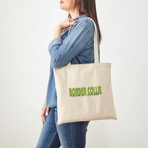 Vista 3 de CafePress Border Collie ADVENTURE - Bolsa de lona natural, bolsa de compras reutilizable