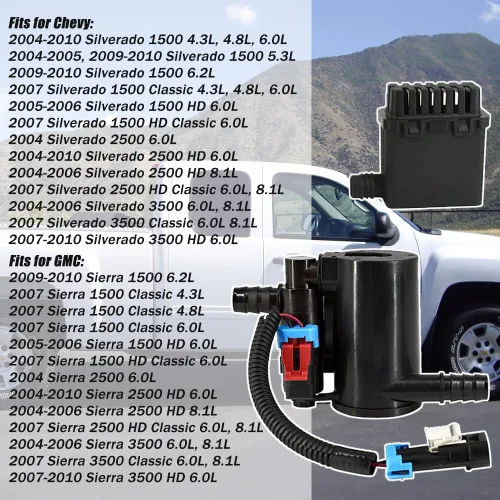 Vista 2 de Solenoide de válvula de purga de contenedor de vapor Compatible con 2004-2010 Chevy Silverado 1500 2500 3500 HD GMC Sierra 1500 2500 3500 HD